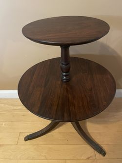 Vintage Chippendale Double Tier Dumbwaiter Table