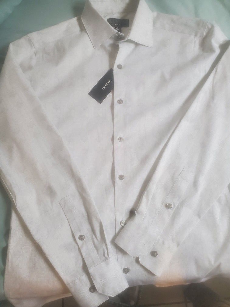 NEWwTags ALFANI Mens DRESS SHIRT- PALE GREYsz S