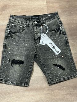 PURPLE Rhinestone distressed JeanShorts (Size 28)