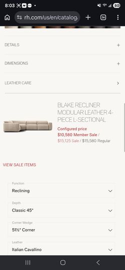 Modular  seccional  by   restoration  hardware blake  collection