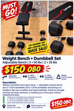 Weight Bench + Dumbbell Set