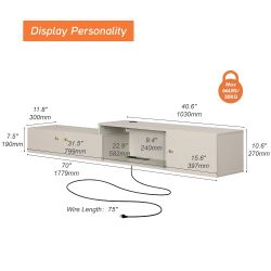 🍂 MOVING SALE 🍁 Floating TV Stand with Charging Station, Wall Mounted Entertainment Center with Storage, Media Console Center Retails $220+