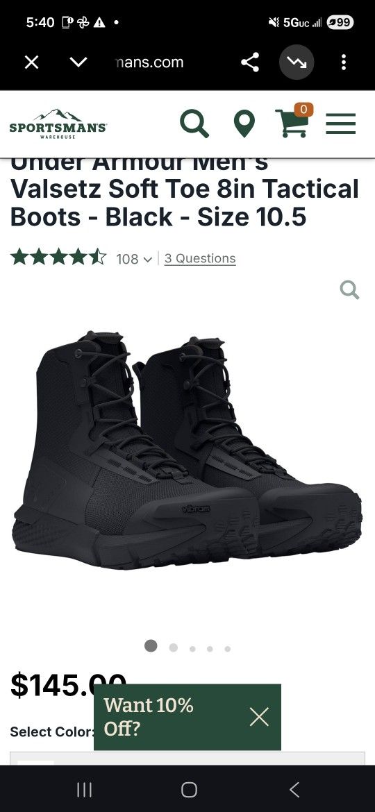 Under Armor 8inch Tactical Boot