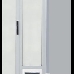 Ideal Pet Products Aluminum Pet Patio Door, Adjustable Height 77-5/8" to 80-3/8", 7" x 11-1/4" Flap Size, White