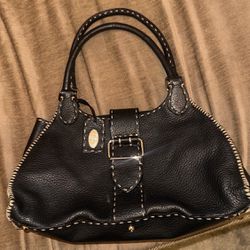 Fendi Handbag Selleria Leather Black Shoulder Bag
