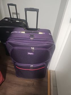 Bonjour USA Purple Rolling Luggage Suitcase