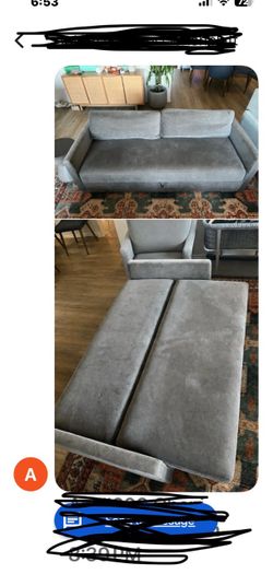 Modern Gray Convertible Couch / Daybed – Great Condition! ($49)