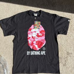 Black And Pink Bape T Shirt Size Medium 