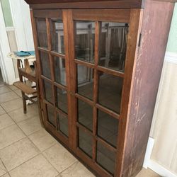 Antique Cabinet With Glass Doors
