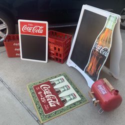 Coke Coca Cola Collectibles: A Frame Menu Board Chalkboard Rug Portable Grill Bottle Crates * PRICES IN DESCRIPTION