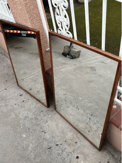 real vintage  hard wood mirrors