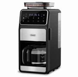 Gevi 10 Cup Drip Coffee Maker with Built-in Grinder, Grind & Brew Burr Combo Coffee Machine with Touch Screen, Programmable, 4-Hour Warm Plate, Perman