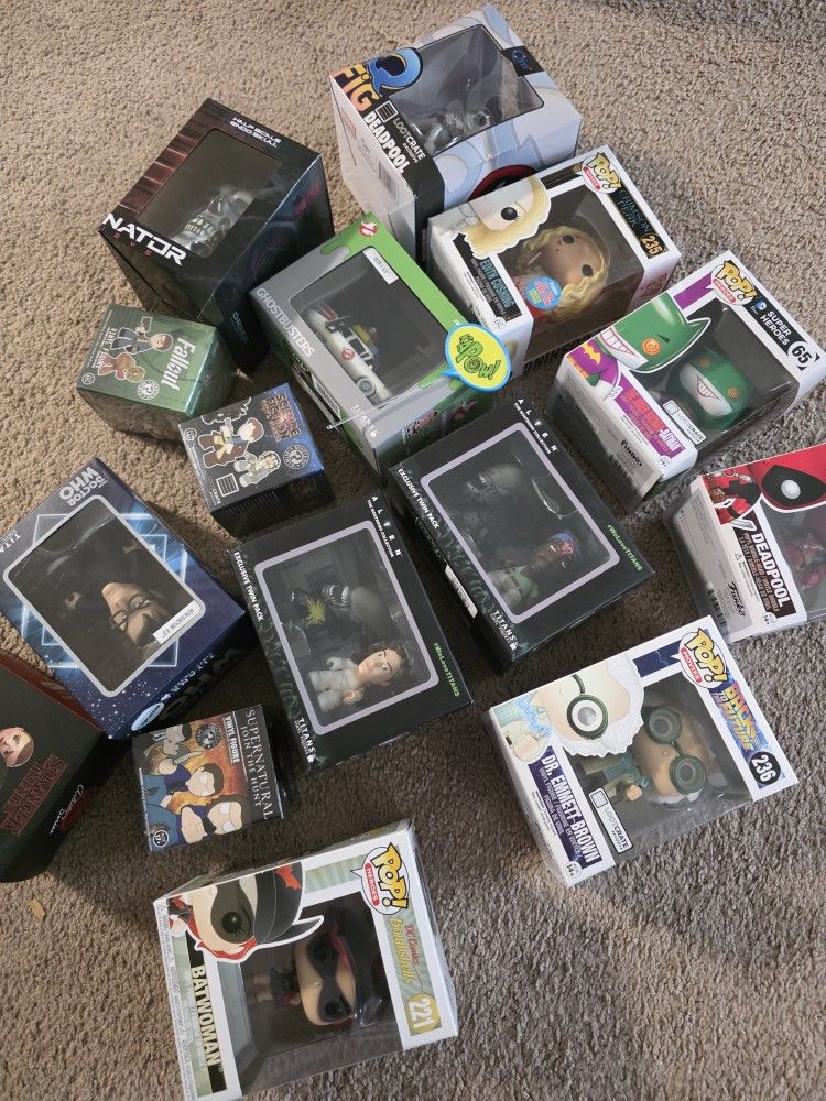 Lot Of Funko Pops And Action Figures