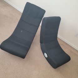 Black Floor Gaming Chairs – Set of 2