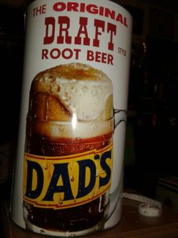Vintage dad's root beer trash can