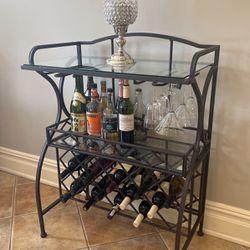Metal Wine Rack With 2 Shelves 