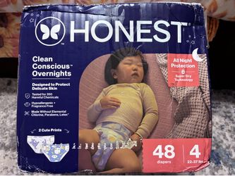 Honest Clean Conscious Overnights Diapers Size 4 (72ct) OBO
