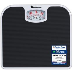 Adamson A21 Analog Scales for Body Weight - Up to 300 LB - New - Anti-Skid Rubber Surface + Large Numbers - Analog Bathroom Scale - Affordable - Durab