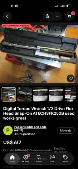 Digital Torque Wrench 1/2 Drive Flex Head Snap-On ATECH3FR250B