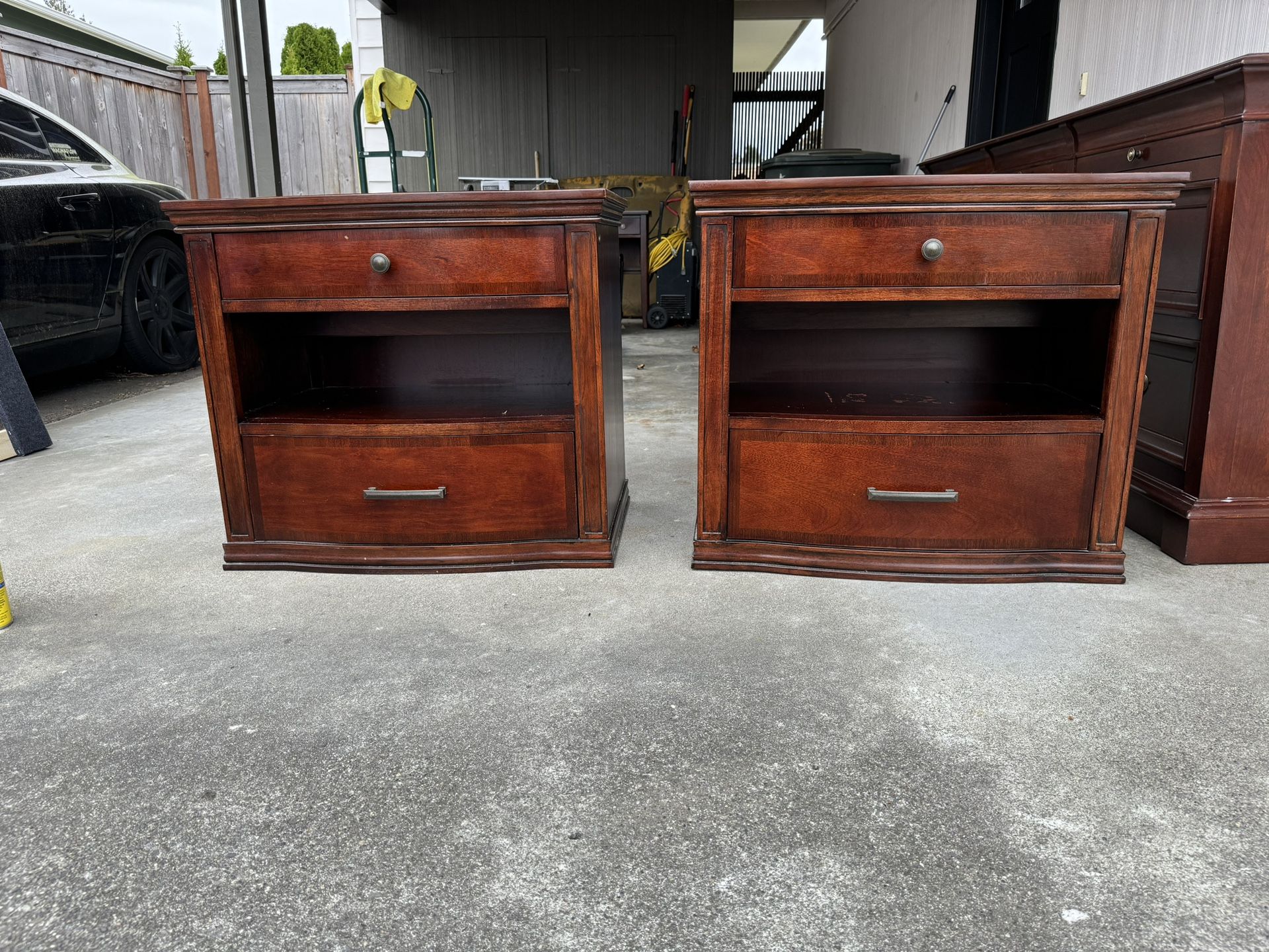 Solid Wood Night Stands Cherry With Light