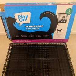 Play On Double Door Crate, Large, 36"L x 23"W x 25"H, 41-70lb Dog