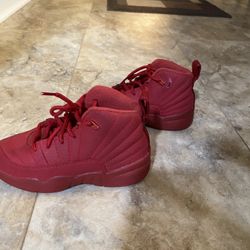 Retro 12 kids Jordan’s, size 11.5 C, color-red.