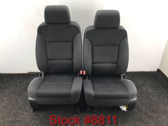 2016 GMC Sierra Black Cloth Power Bucket Front Seats Seat Stock #8811