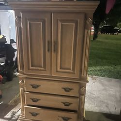 Wooden Armoire And Little Table