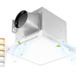 Bathroom Exhaust Fan with Light, 110 CFM Bathroom Vent Fan with LED Light, 5CCT Seletable, 10%-100% Brightness Adjustable, Super Quiet Ventilation Fan