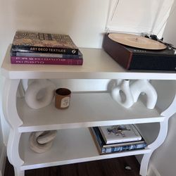 White 3-Tier Console / Bookshelf - Curved Design - Great Condition