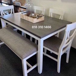 6-pc Dining Set ( Table + 4 Chairs + Bench)