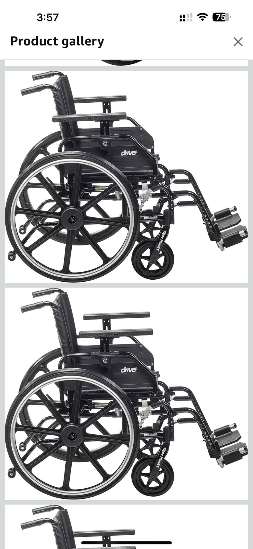 Wheelchair Drive Medical PLA418FBUARAD-SF Viper Plus GT