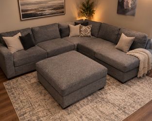Grey sectional couch
