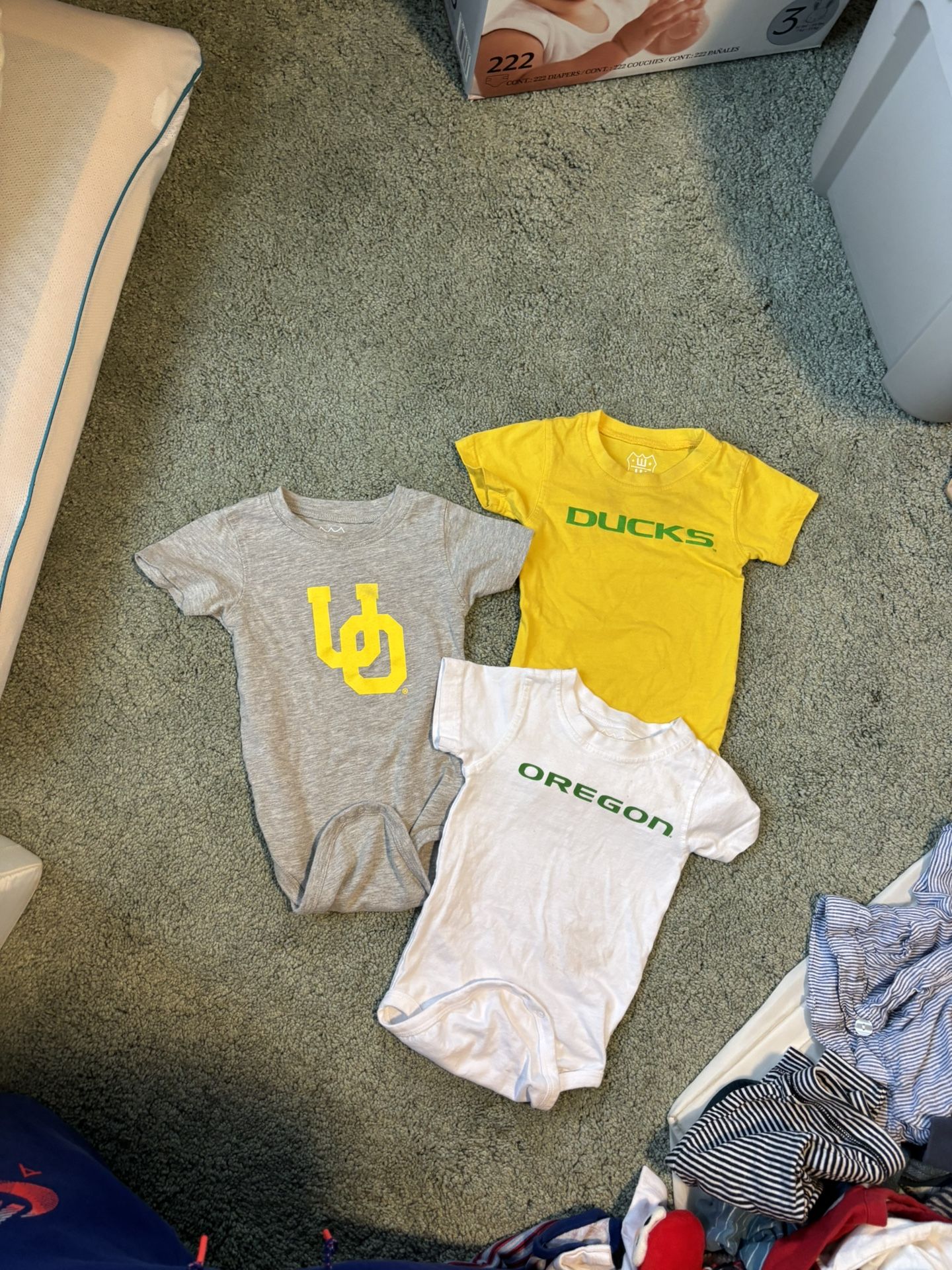 University of Oregon Duck Onesies Set of 3