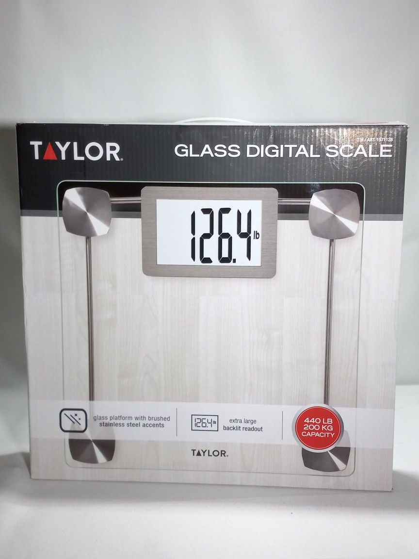TAYLOR GLASS DIGITAL SCALE EXTRA LARGE BACKLIGHT DISPLAY
