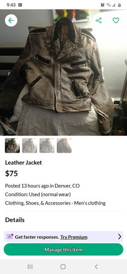 Leather Jacket Slim Large