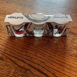 Six Flags New England Shot glass Collection. Mind Reeder And Scream