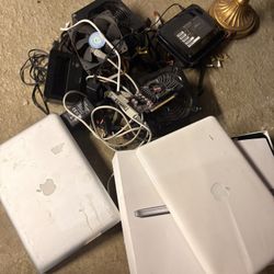 Two Macbooks and computer parts 