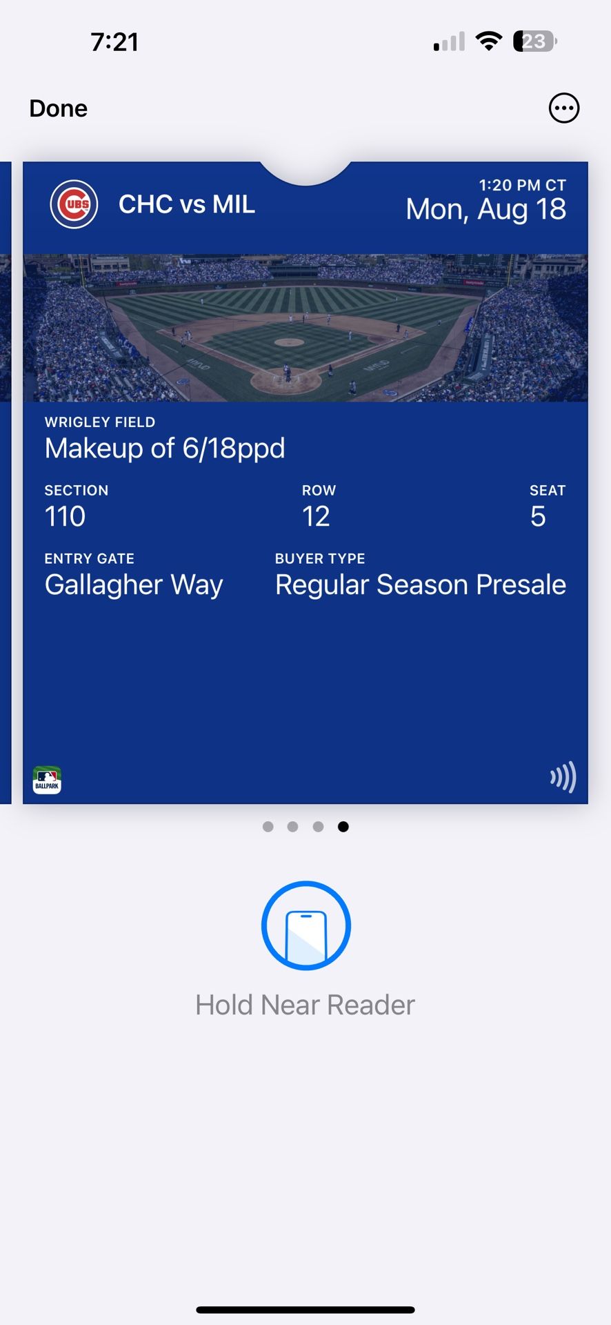4 Tickets Cubs Vs Brewers Aug 18