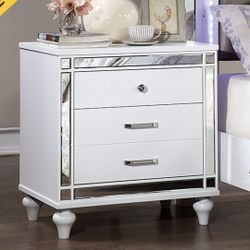 White Mirrored Nightstand Brand New In Box 