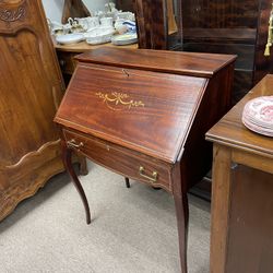 Small Pearl Inlay desk, Folds out, Beautiful finish
