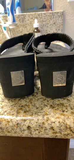 Used Wedge Sandals with Swarovski crystals. Size 8