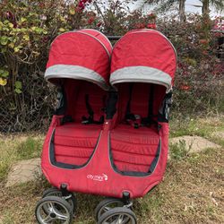 city mini baby jogger stroller 2 seater red