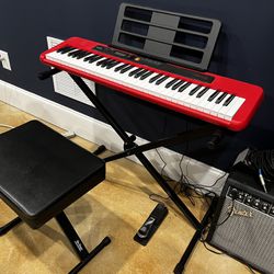 Casio keyboard, stand, stool and damper pedal