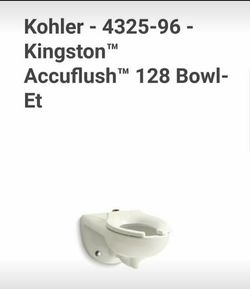 Kohler Kingston accuflush toilet bowl wall-,mount. Biscuit