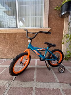 Dynacraft Hot Wheels Boys 12-Inch BMX Bike for Ages 5-7, Blue
