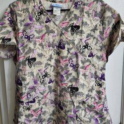 Butterfly Scrub Top Size Med