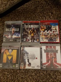 Playstation 3, ps3, game lot, dead space 3, MAG, battlefield 3, infamous, metro last light
