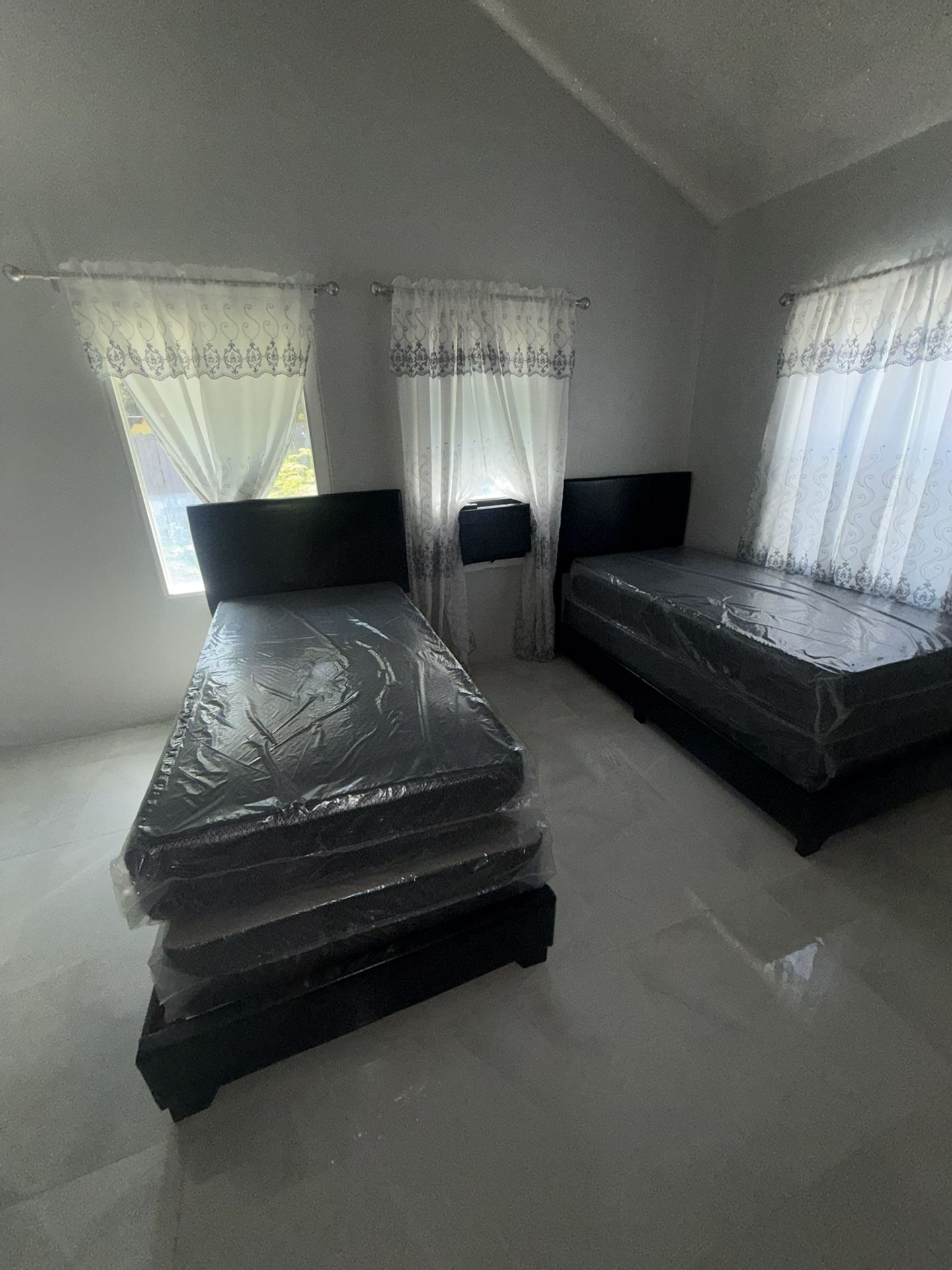 2 Twin Size Bed Frame New In The Box With 2 Mattress All New Furniture Free Delivery Free Installation