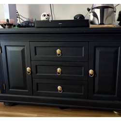 Black Wood Sideboard / Buffet Cabinet – Storage Console